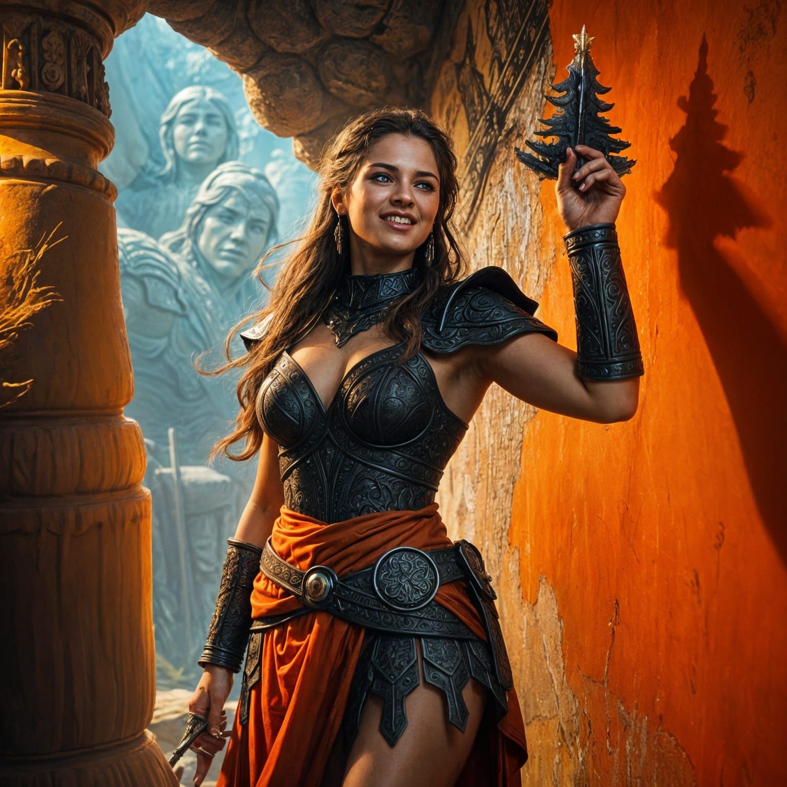 Warrior Woman Paints Wall Orange in Detailed Hyperrealistic ...