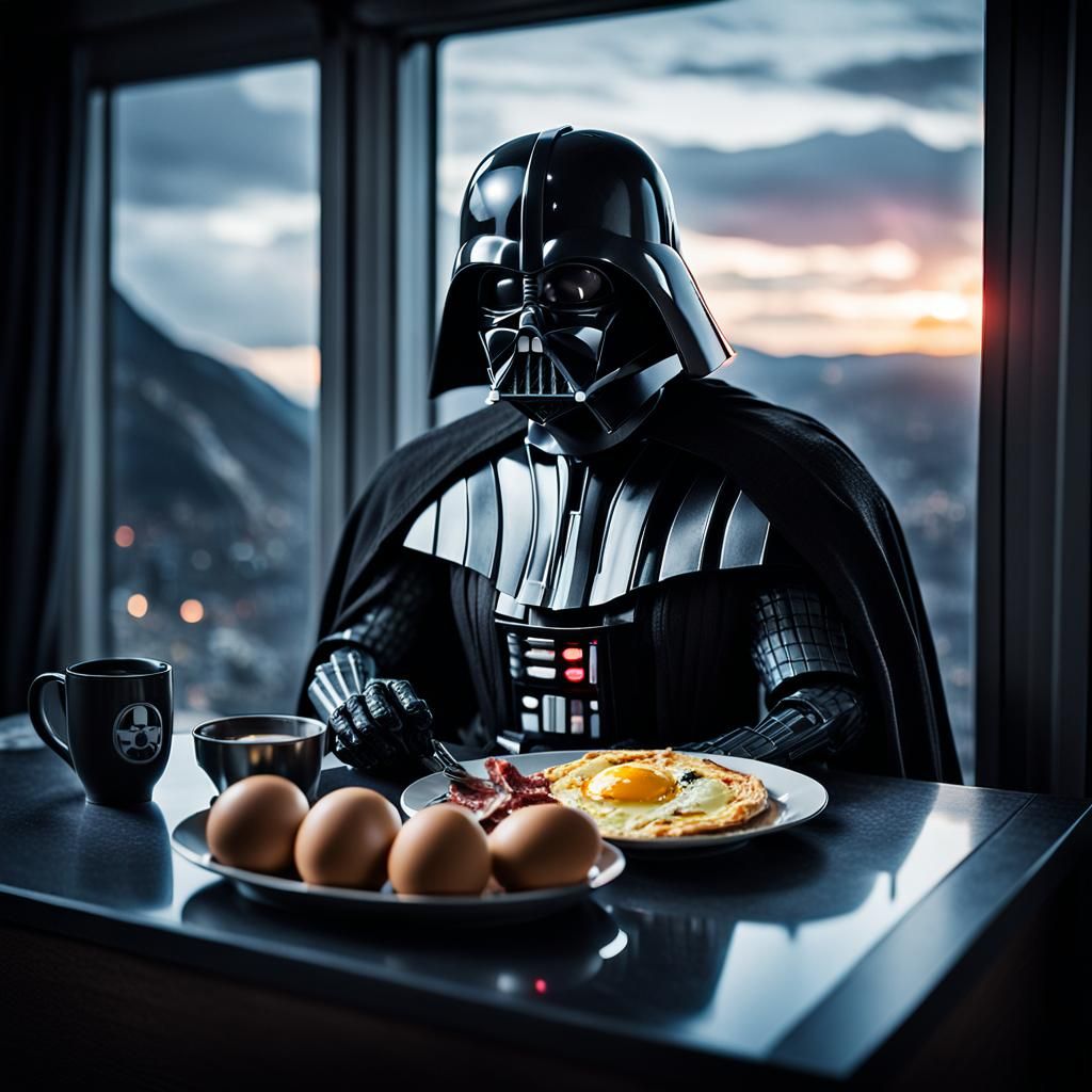 Darth Vader's Breakfast: A Cinematic Still
