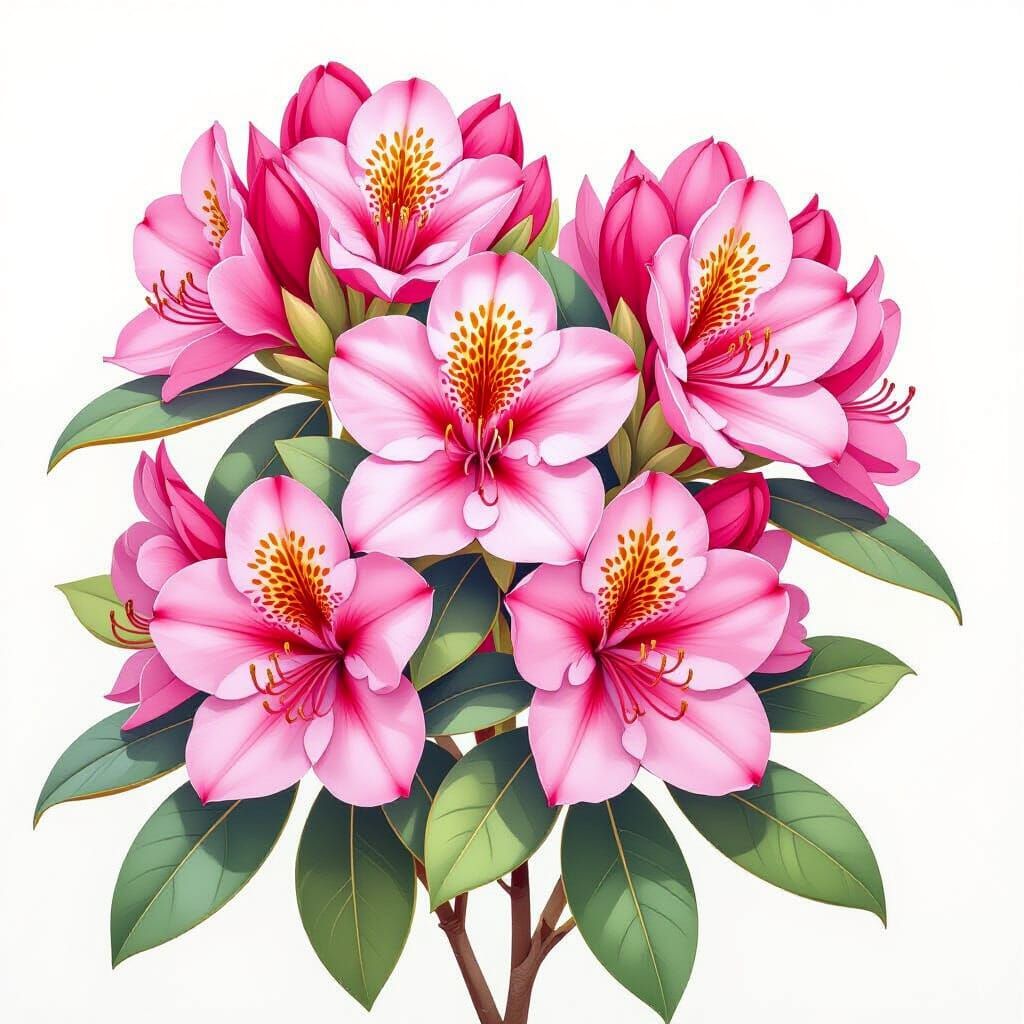 Pink Rhododendrons Blooming in Washington State Shape