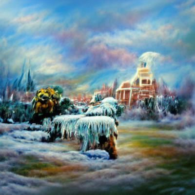 Icy Tundra in Acrylic Art Style