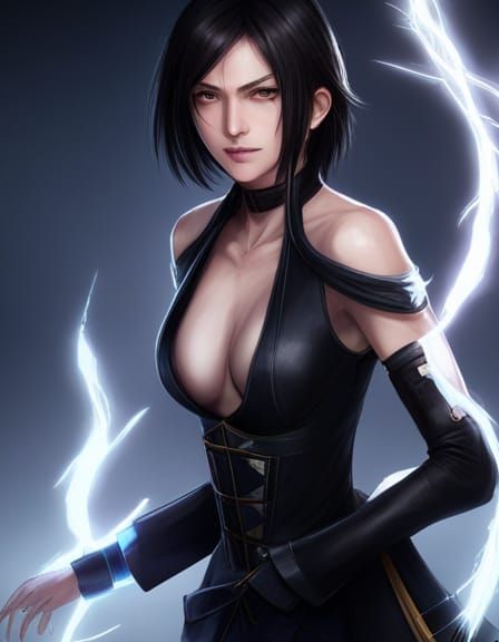 Lightning Dress Portrait in Hyperdetailed Digital Art
