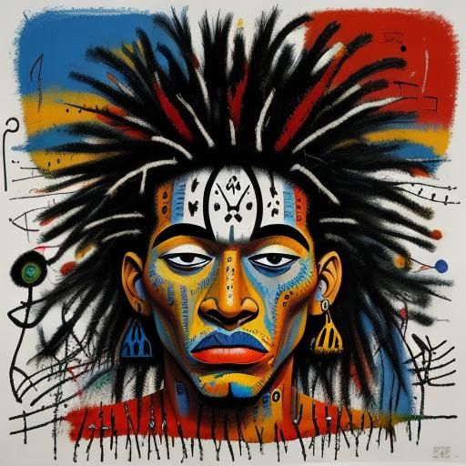King in Mixed Indigenous and Abstract Styles
