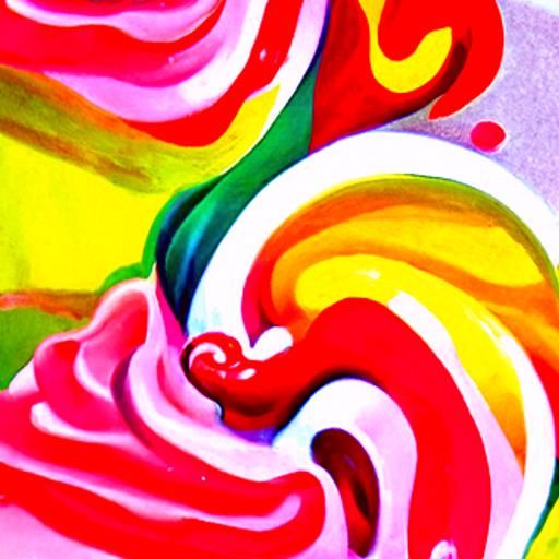 Melting Candyland Wonderland in Gouache Swirls