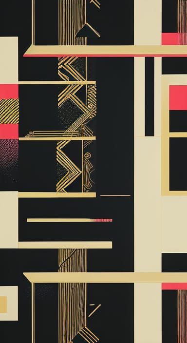 1920s Speakeasy Wall Art in Gold and Black