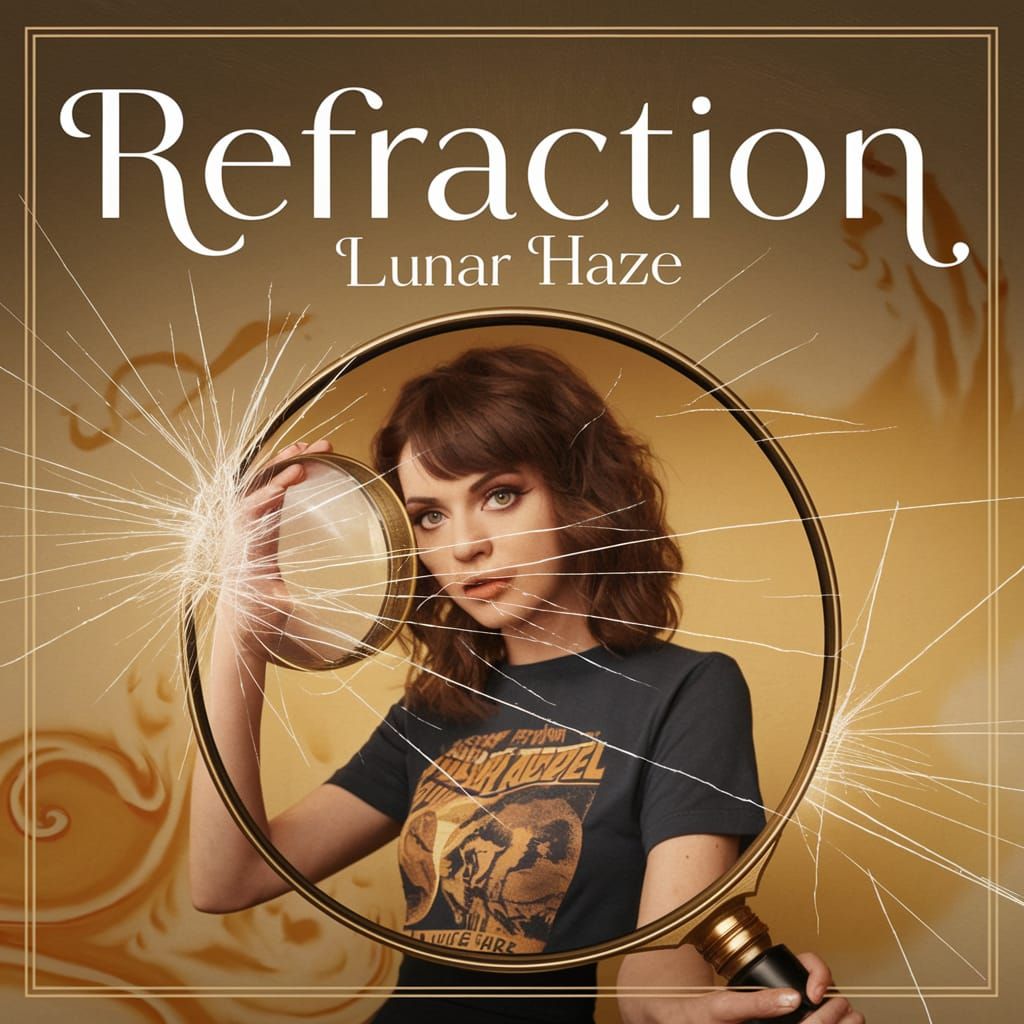 Dreamy Woman Examines Vintage Record Sleeve in Soft, Warm Li...