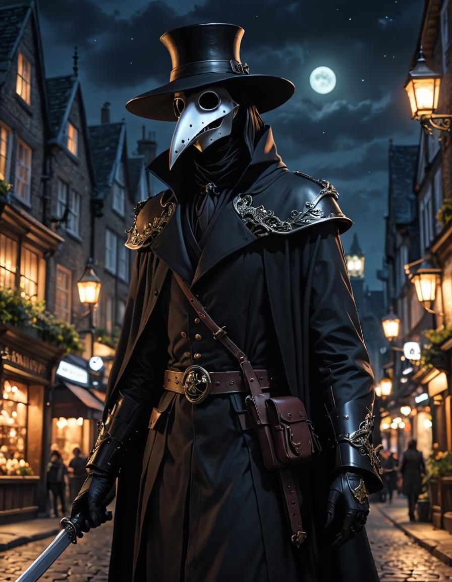 Creepy Bone Plague Doctor in Medieval London
