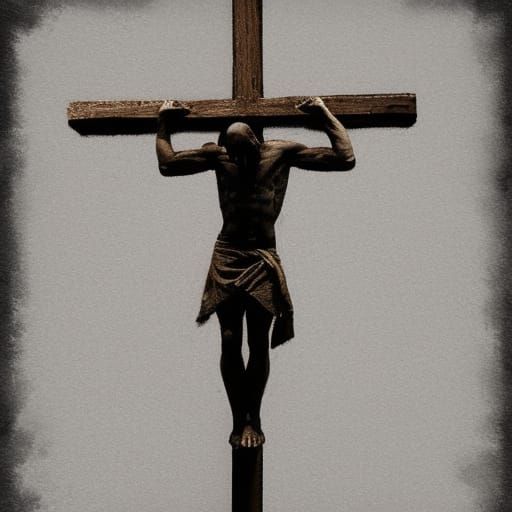 Crucifixion Portrait in Hyperdetailed Digital Art Style