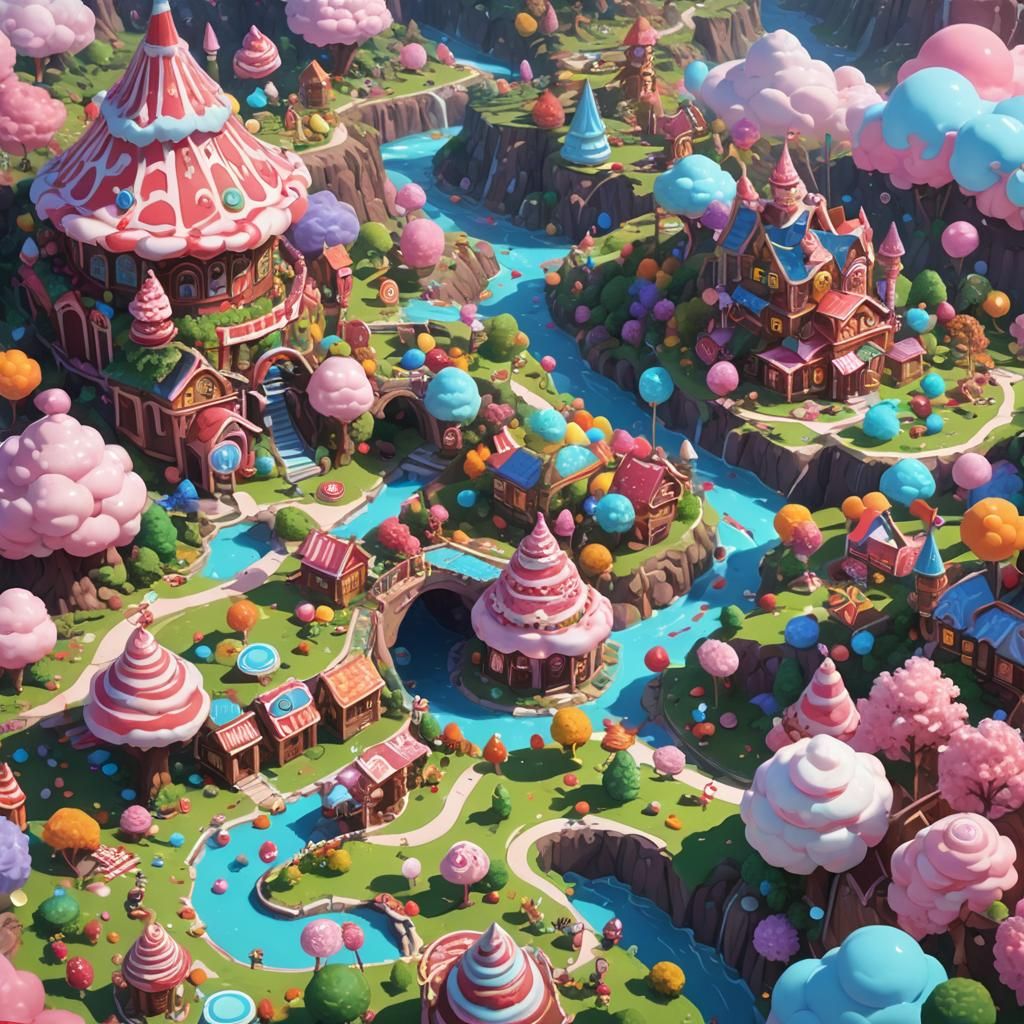 Sweet Fantasy Candy Land: 3D Anime Art