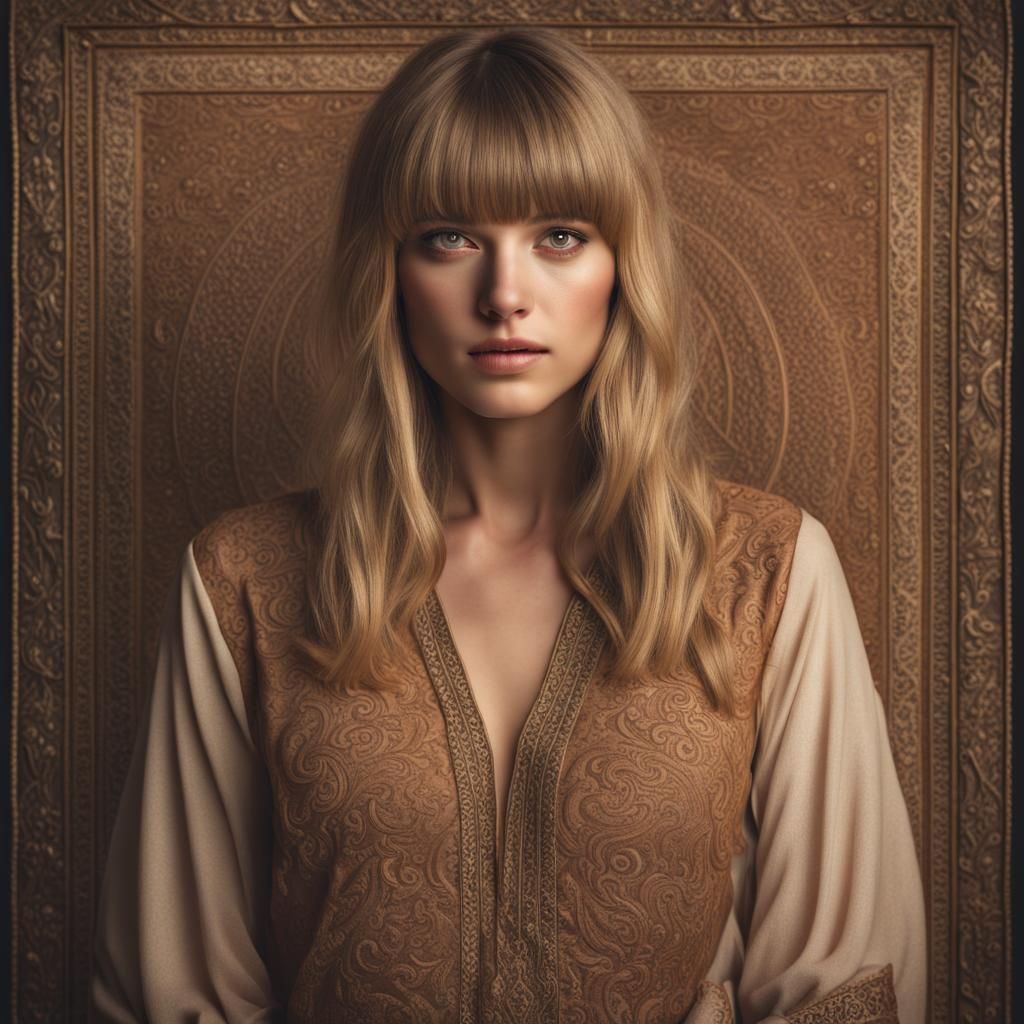 Portrait of a Young Woman with Magic Carpet