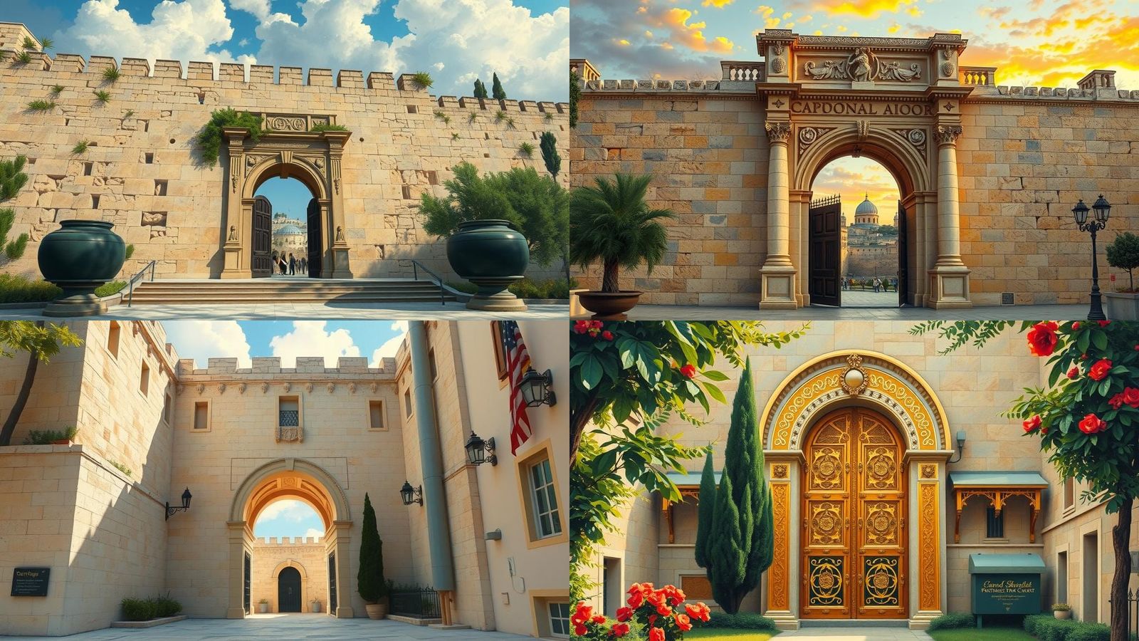 Heavens Gate in Jerusalem: Gouache Impressionist Masterpiece