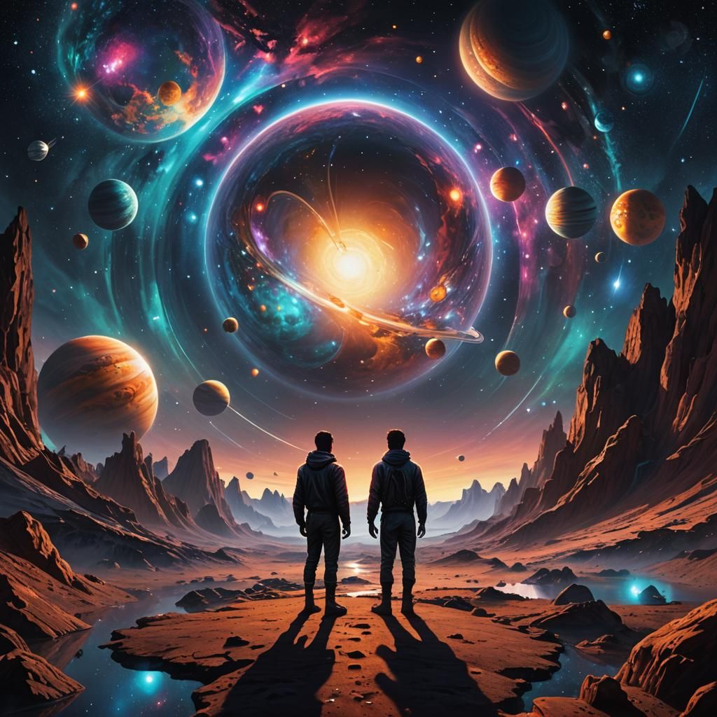 Cosmic Figure in Romanticism Art Style