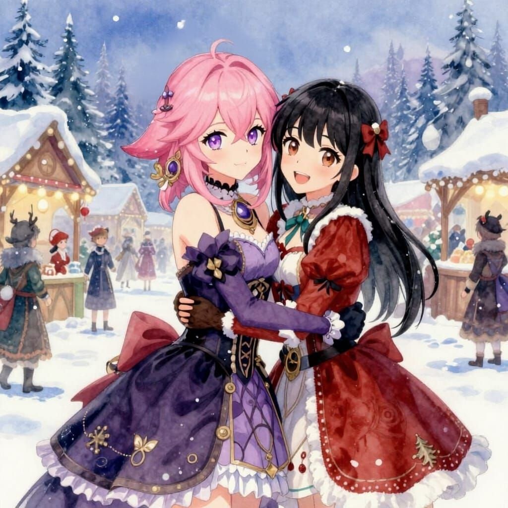 Gothic Holiday Women in Winter Wonderland