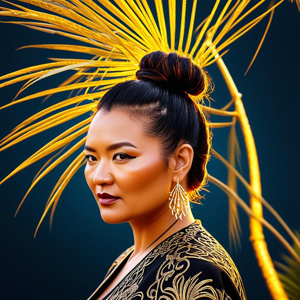 Fiery Maori Woman in Hyper-Realistic Digital Art