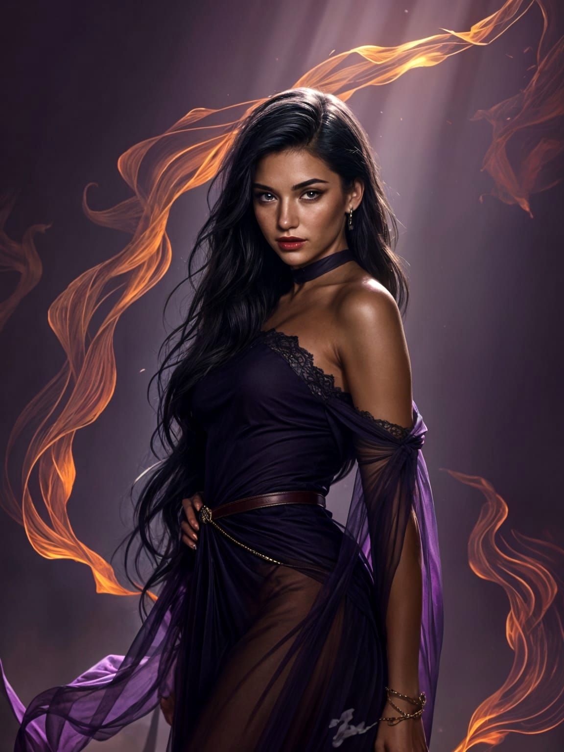 Ravishing Portuguese Woman in Dark Fantasy Art