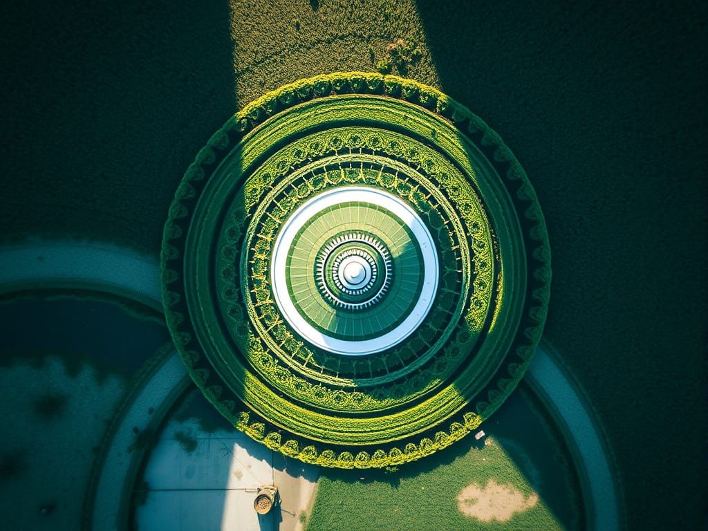 Surreal Futuristic UFO Shapes in Whimsical Pattern