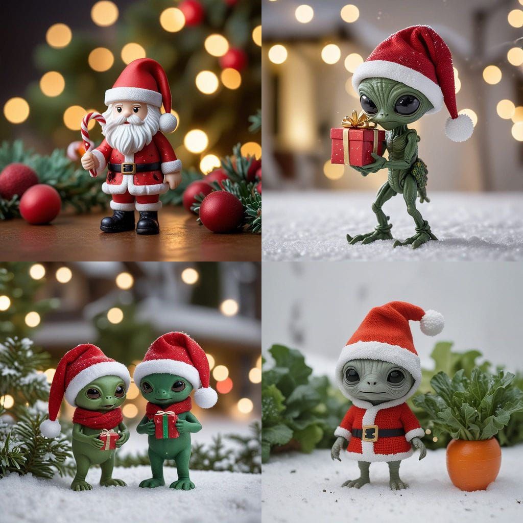 Mini Alien Wishes Merry Christmas