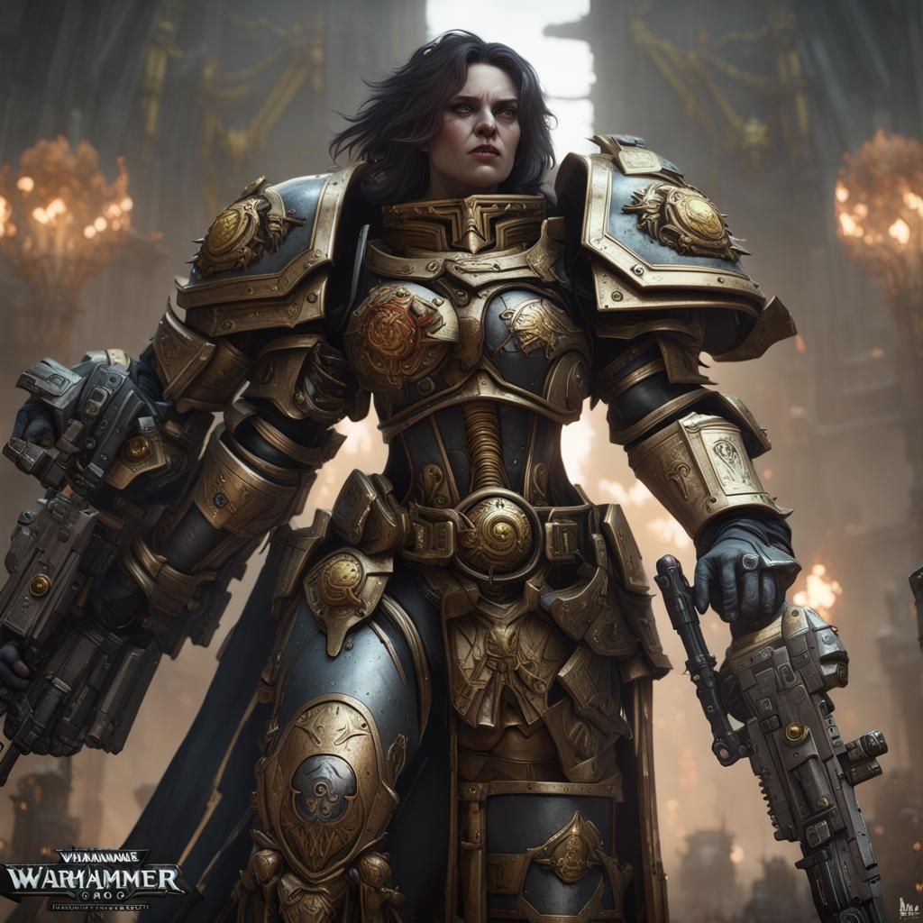 Warhammer 40K Female Primarch: Hyperrealistic Artstation Mas...