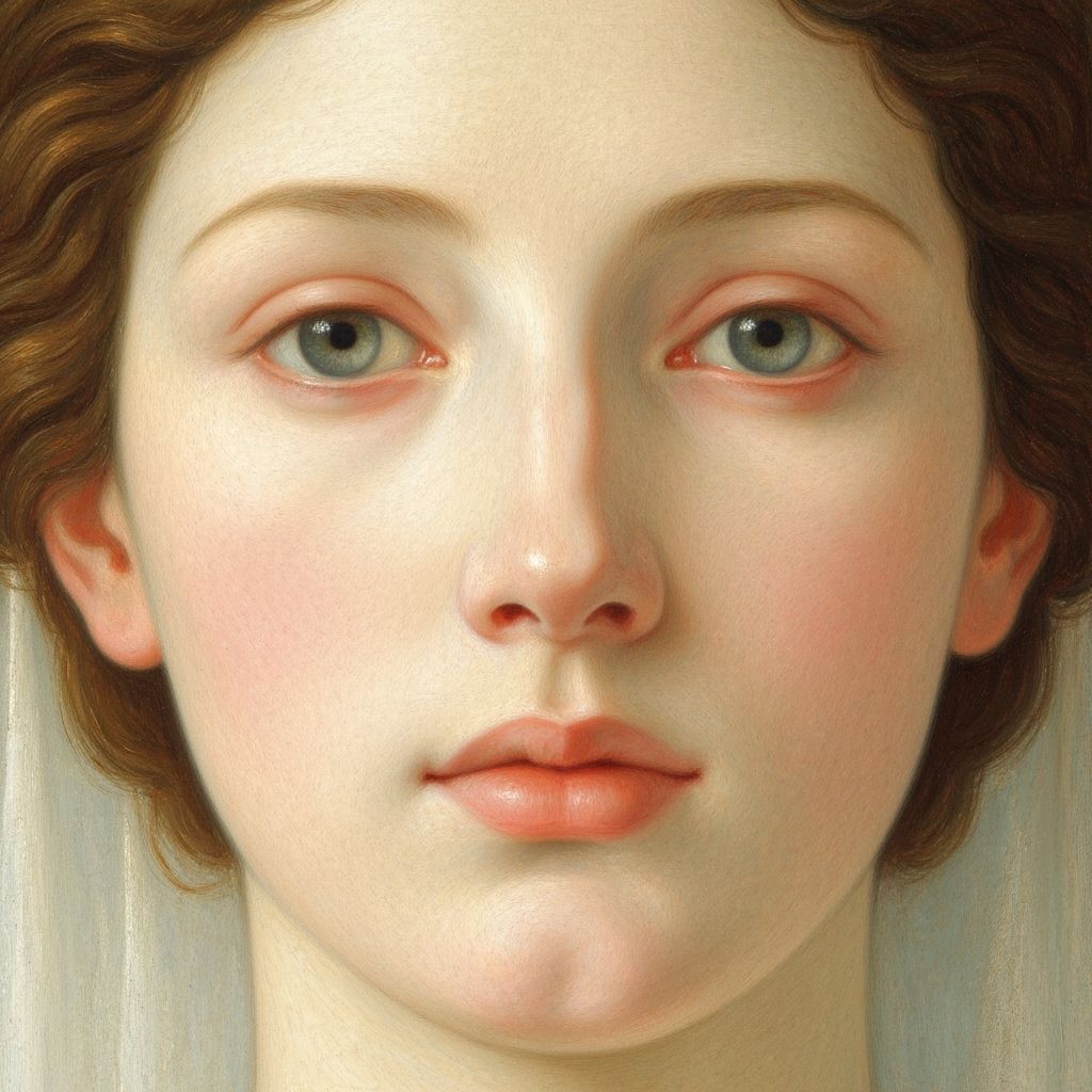 Serene Face in Pre-Raphaelite Style