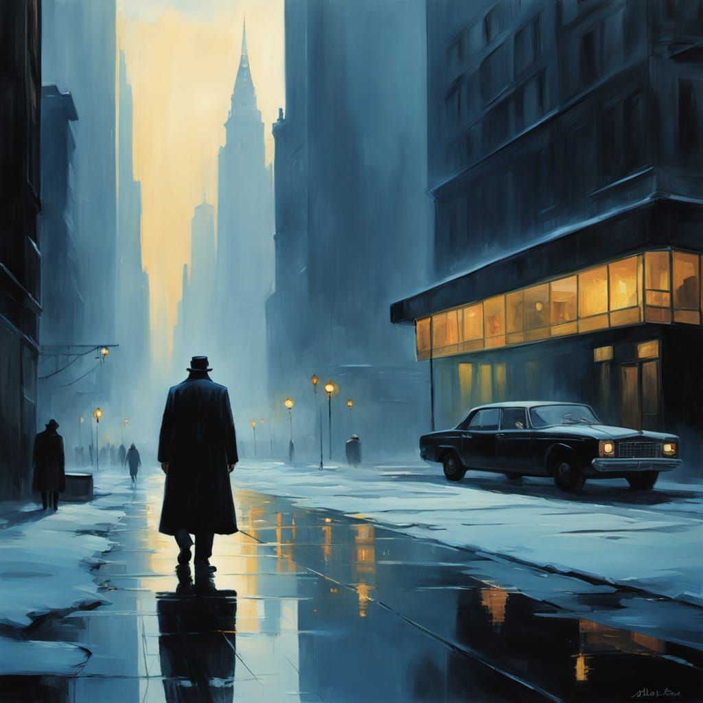 Figure in Dusk, Syd Mead Style