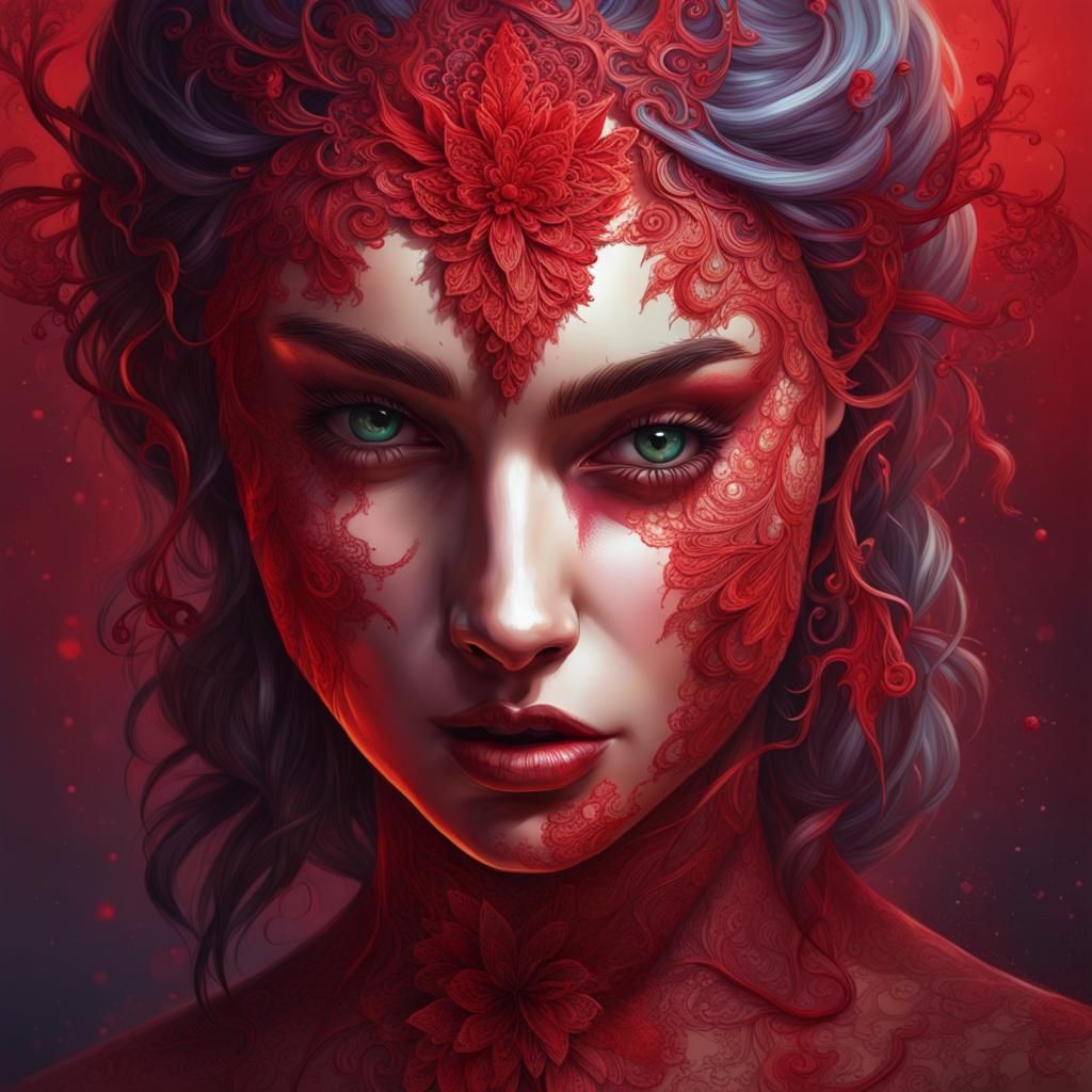 Artful Lace with Blood Magic in Hyperrealistic Style