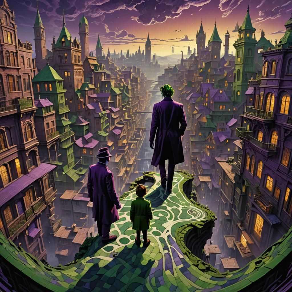 Joker and Thief in Eerie Cityscape