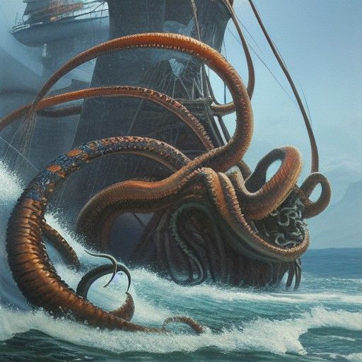 Kraken Rising: An Oil Painting