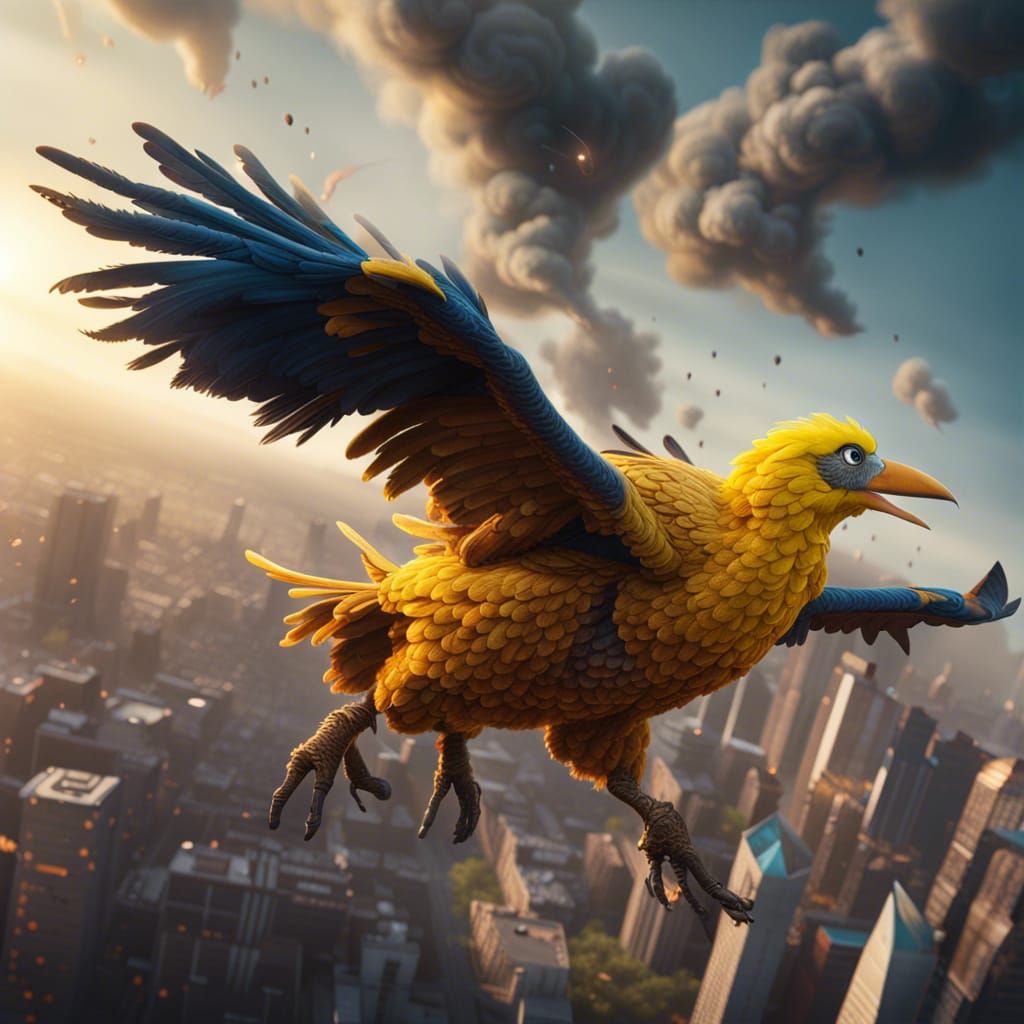 Majestic Bird Flight with Superpowers