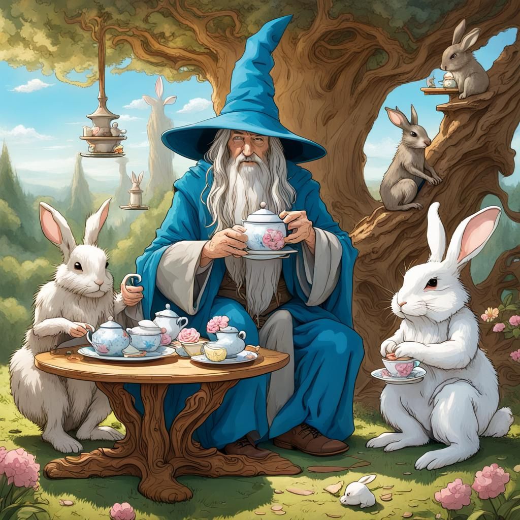 Gandalf's Dragoncore Tea Party with Bunnies
