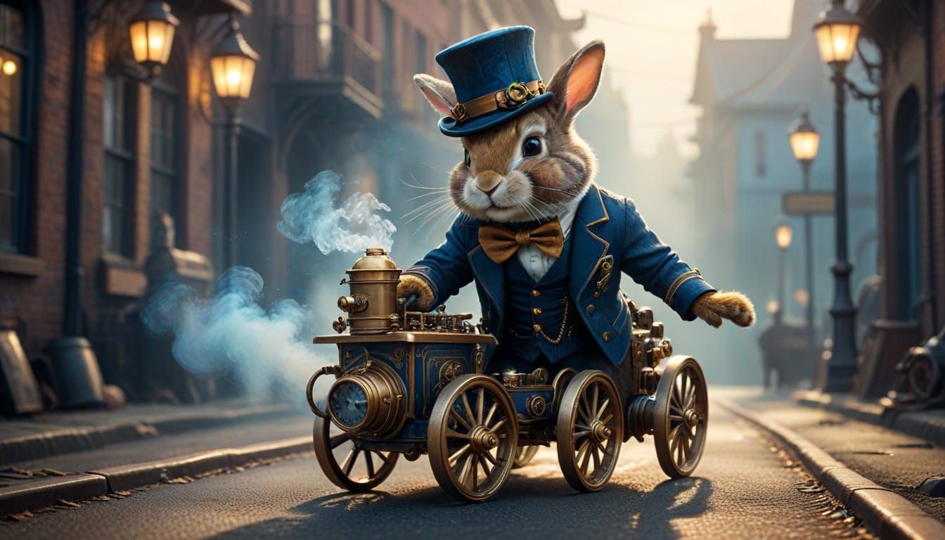 Steampunk Bunny Embarks on Whimsical Journey Down Vorkahn Vi...