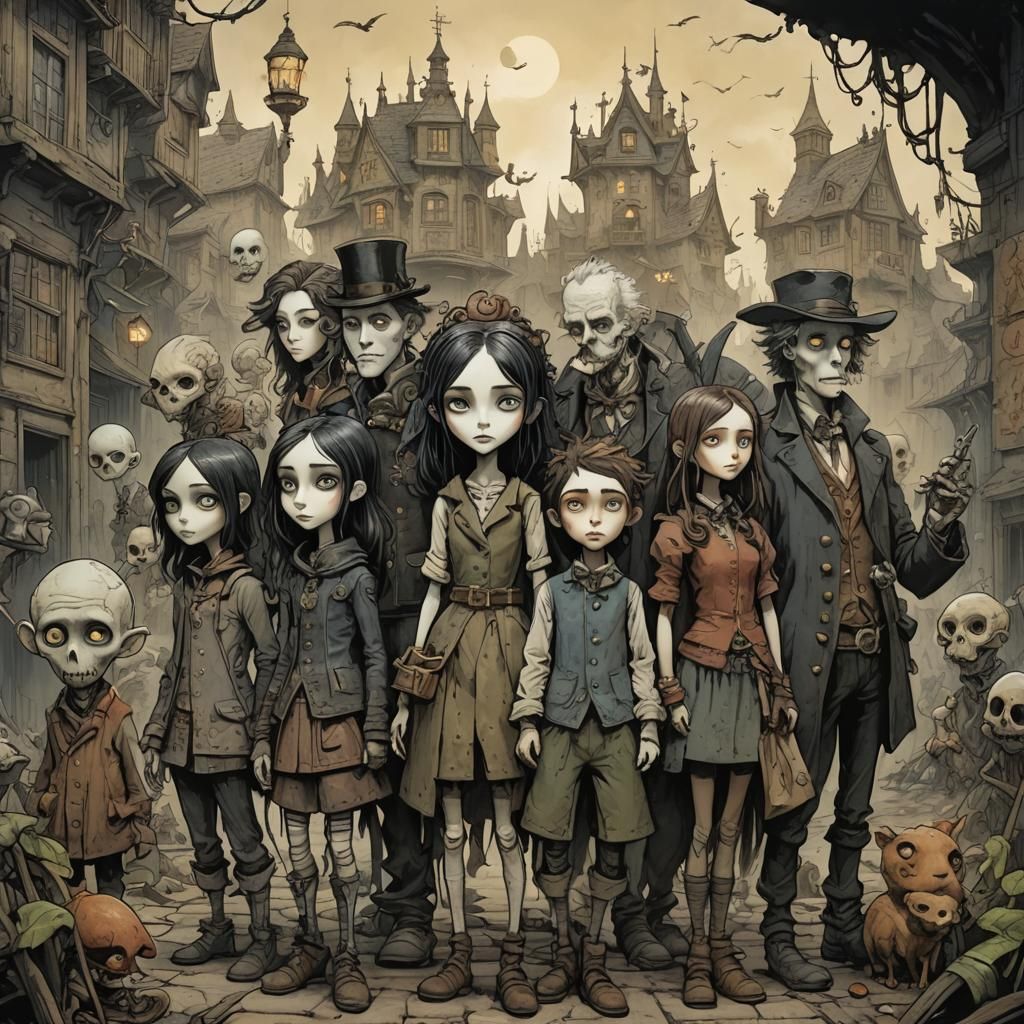 Dystopian Horror Masterpiece in Gothic Illustration Style