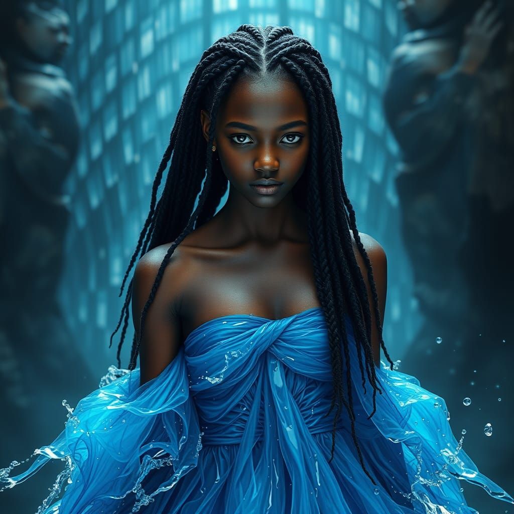 Water Dress: Flowing Digital Art Portrait
