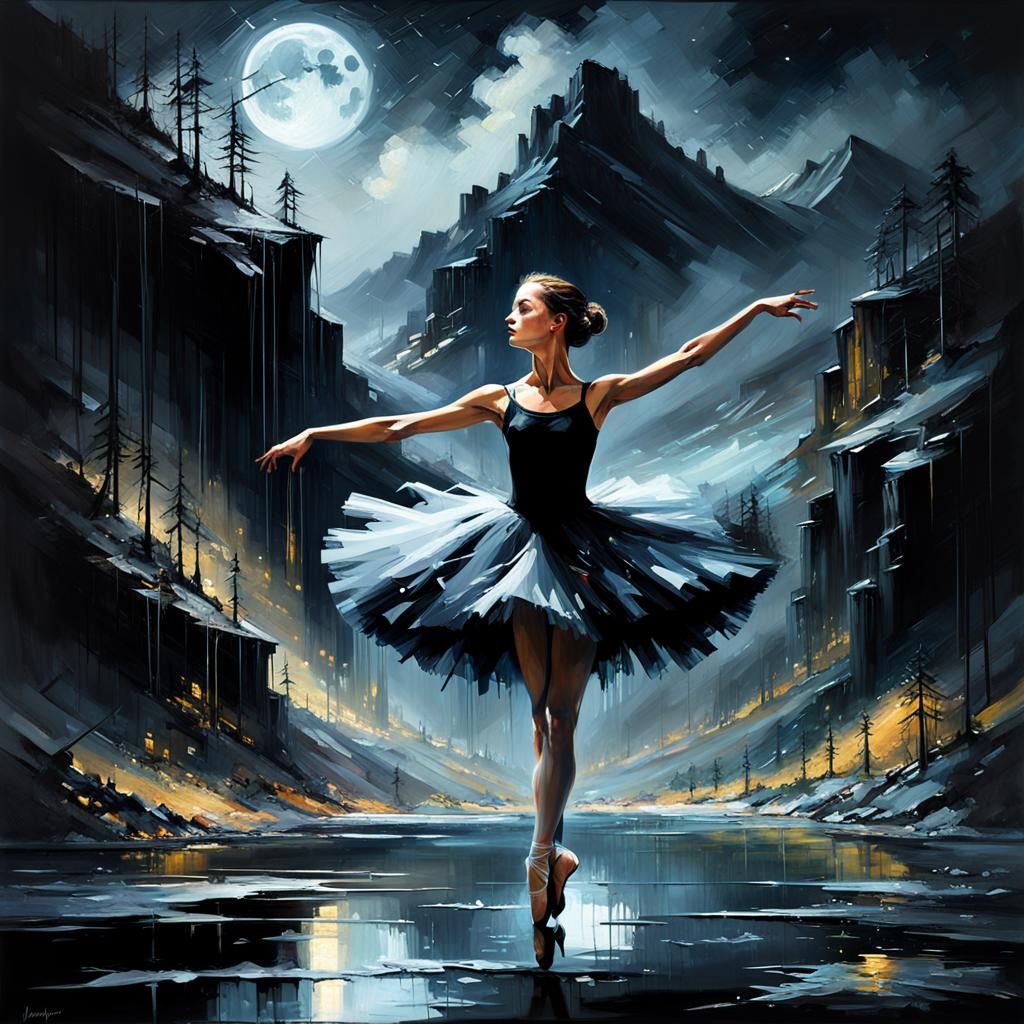 Mysterious Mountain Valley: Dark, Scenic, Glitch Art