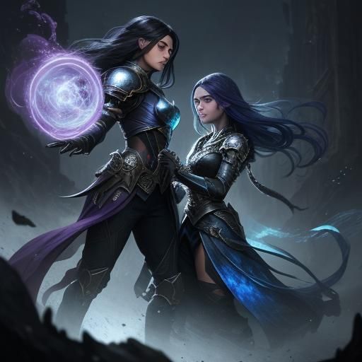 Fantasy Girls Step into Vortex: Cinematic Concept Art