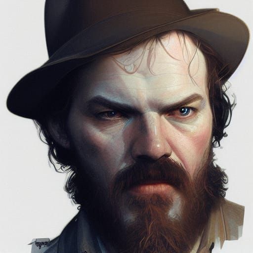 Blaze Foley Portrait in Art Nouveau Style