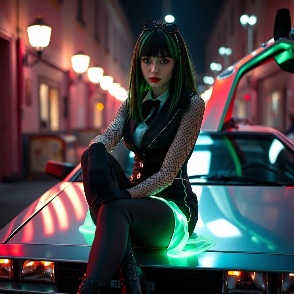 Ethereal Gothic Delorean Siren in Victorian Era Attire