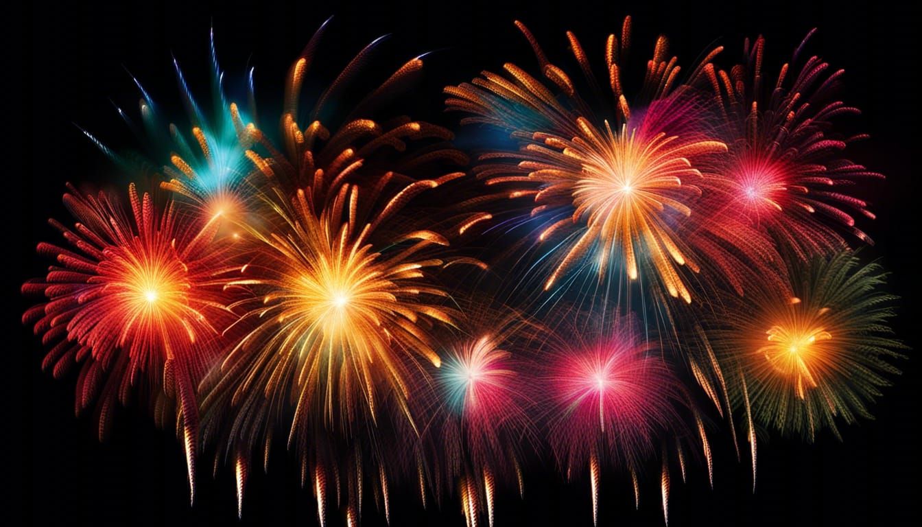 Vibrant Fireworks Explosion Lights Up the Night