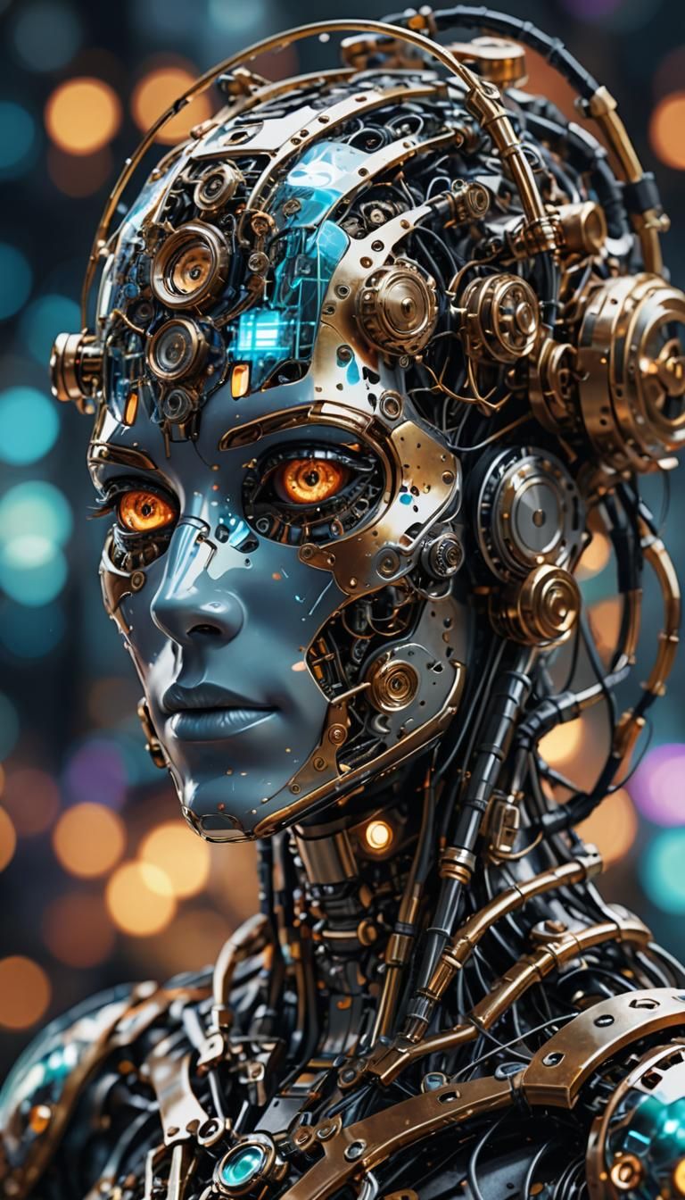 Hologram, bigdata, Gilded Cyborg