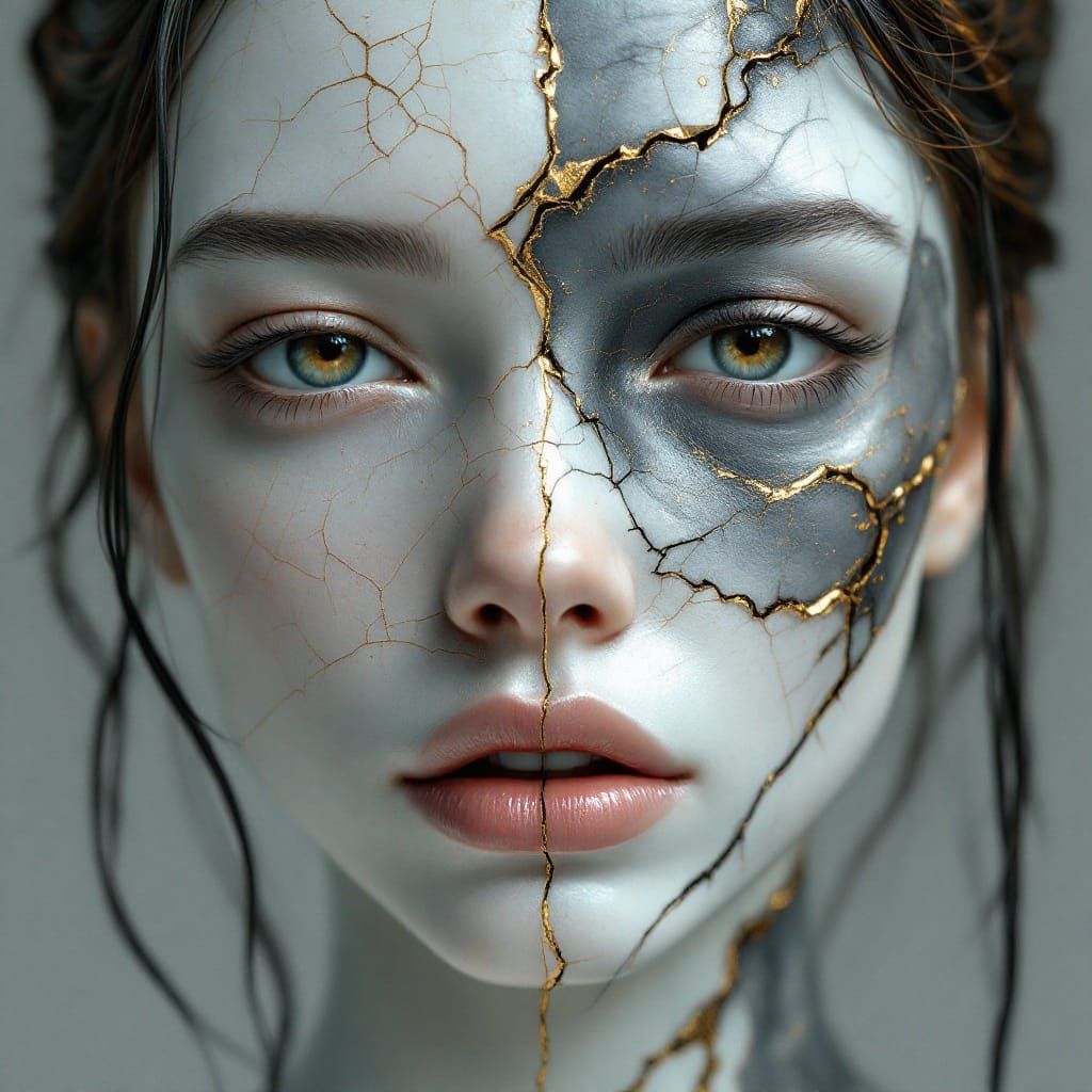 Ceramic Goddess Embracing Imperfection