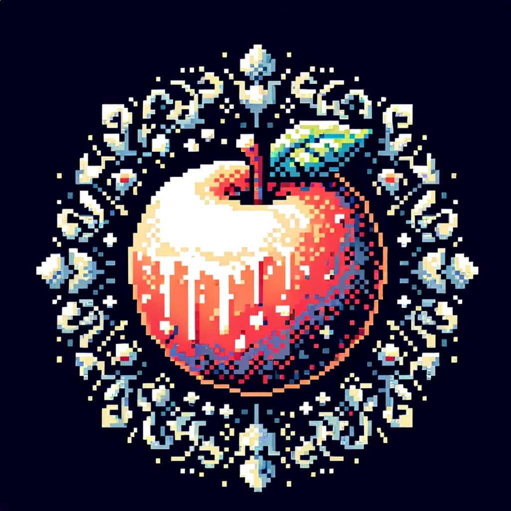 Intricate 8-Bit Pixel Art: The Forbidden Fruit