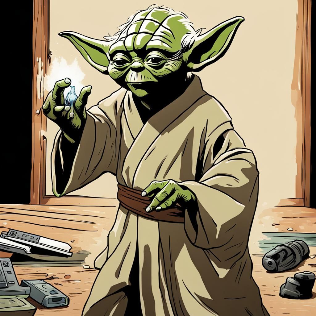 Imposing Yoda Illustration