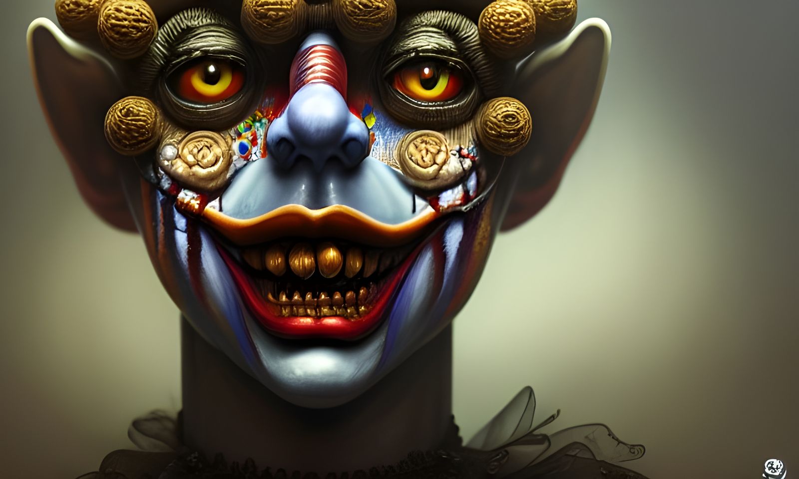 Ominous Creepy Clown Painting in 16k Resolution