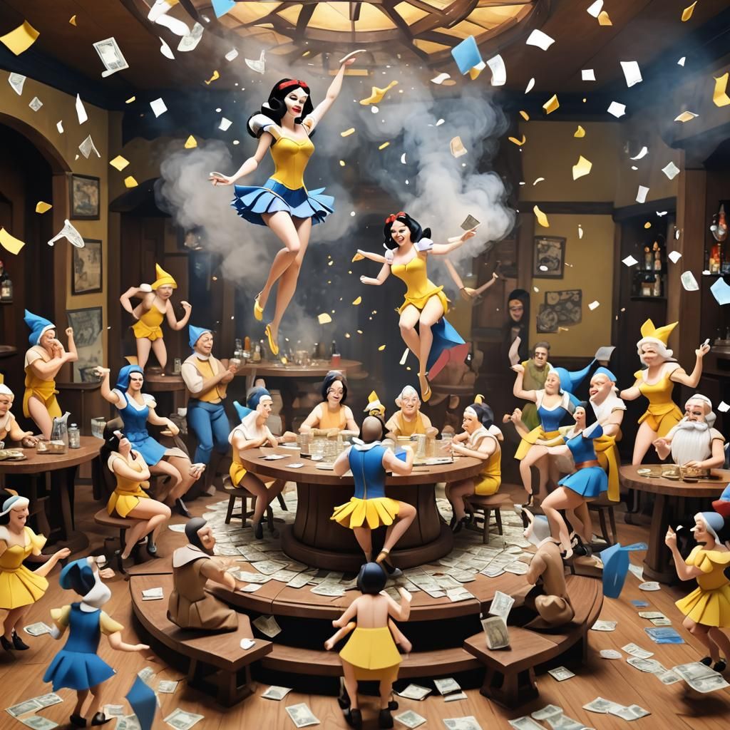 Snow White's Origami Papercraft Money Dance