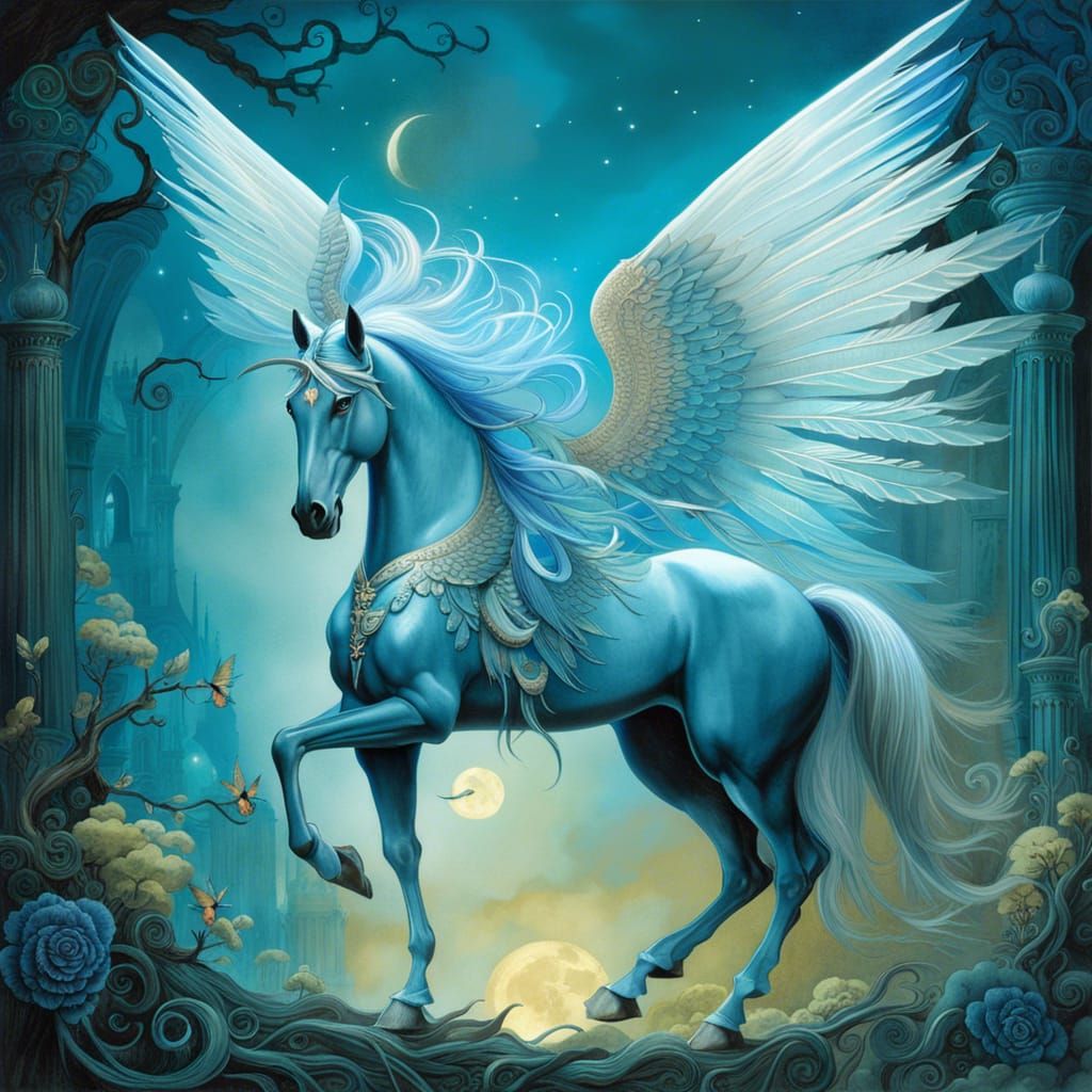 Pegase winged horse .