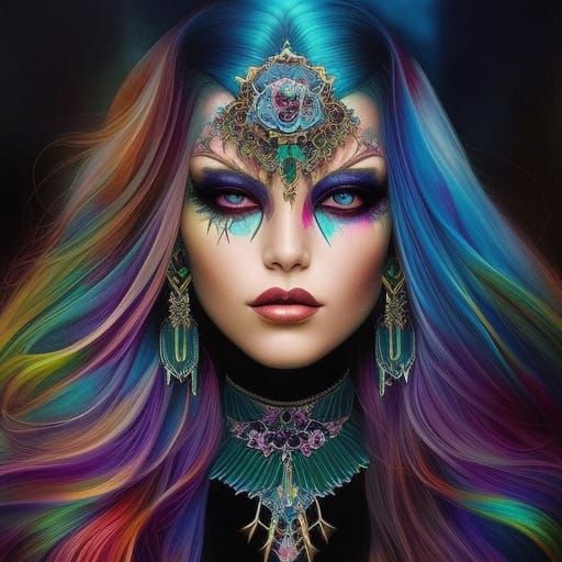 Majestic Raven in Flight: Watercolour Photorealistic Illustr...