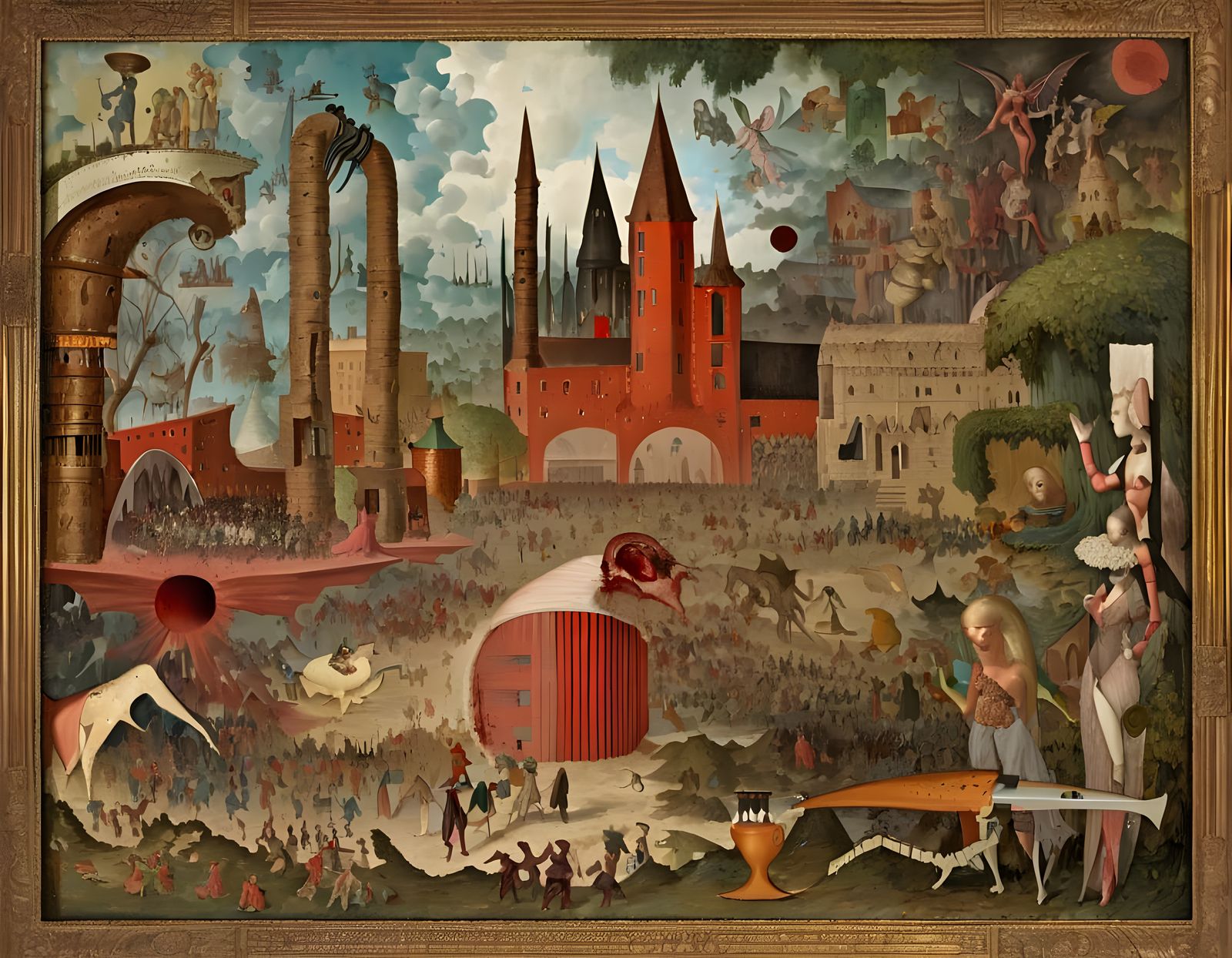 Whimsical Forest with Demonic Putti in Pastel