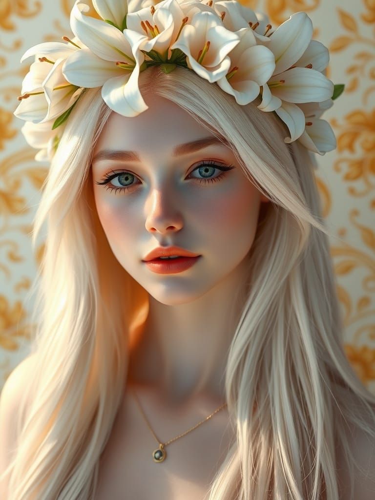 Ethereal Goddess in Floral Crown