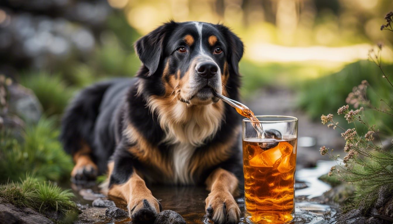 Swiss Mountain Dog Enjoys Scotch Whiskey