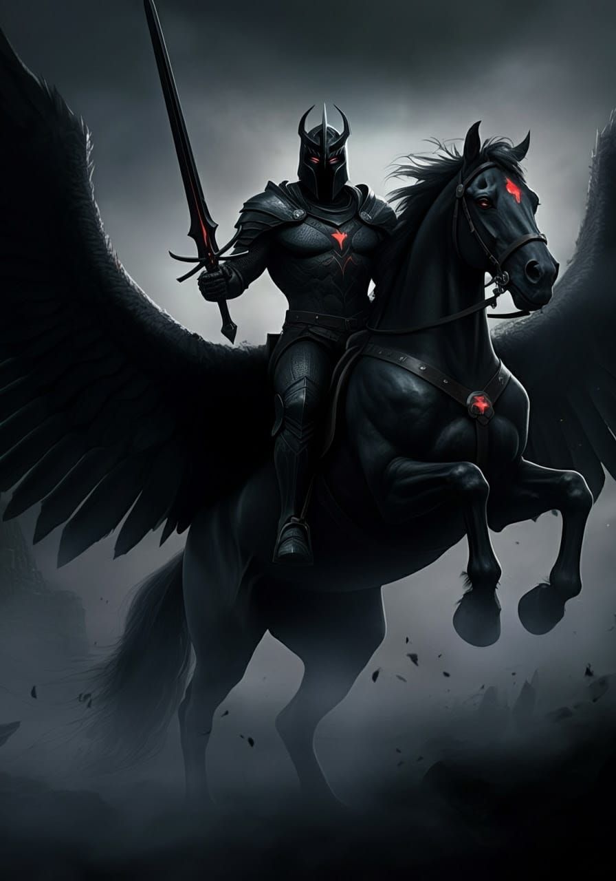 Ethereal Black Knight on Obsidian Pegasus