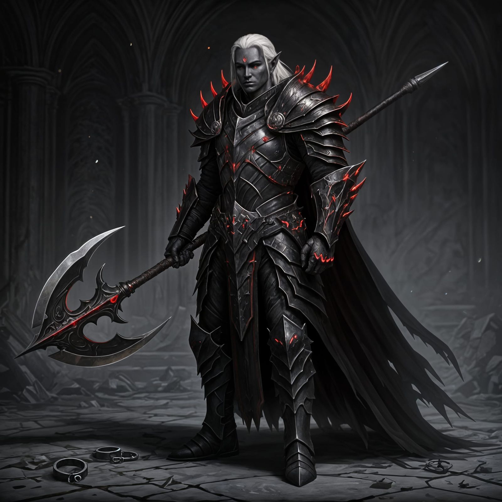 Drow Warrior in Mithril Plate Armor