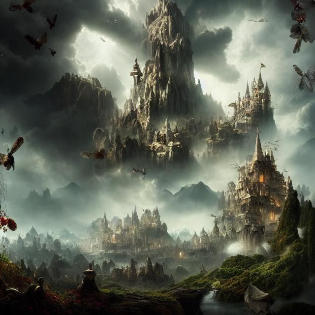 Epic Wonderland: A Dramatic Digital Matte Painting